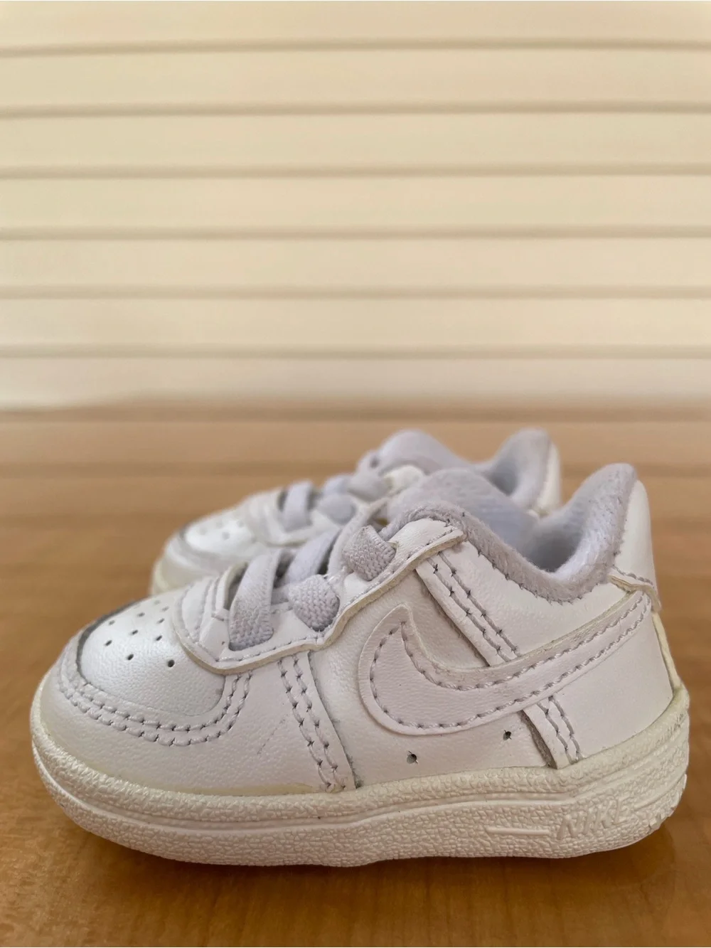 Nike White Baby Leather Walker Sneakers Size 1C